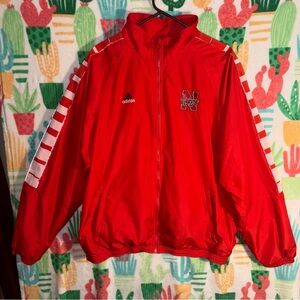 Adidas Red Nebraska Huskers Windbreaker Jacket Y2K size large